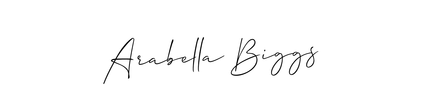 How to make Arabella Biggs name signature. Use Allison_Script style for creating short signs online. This is the latest handwritten sign. Arabella Biggs signature style 2 images and pictures png