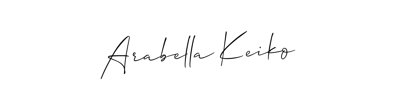 Design your own signature with our free online signature maker. With this signature software, you can create a handwritten (Allison_Script) signature for name Arabella Keiko. Arabella Keiko signature style 2 images and pictures png