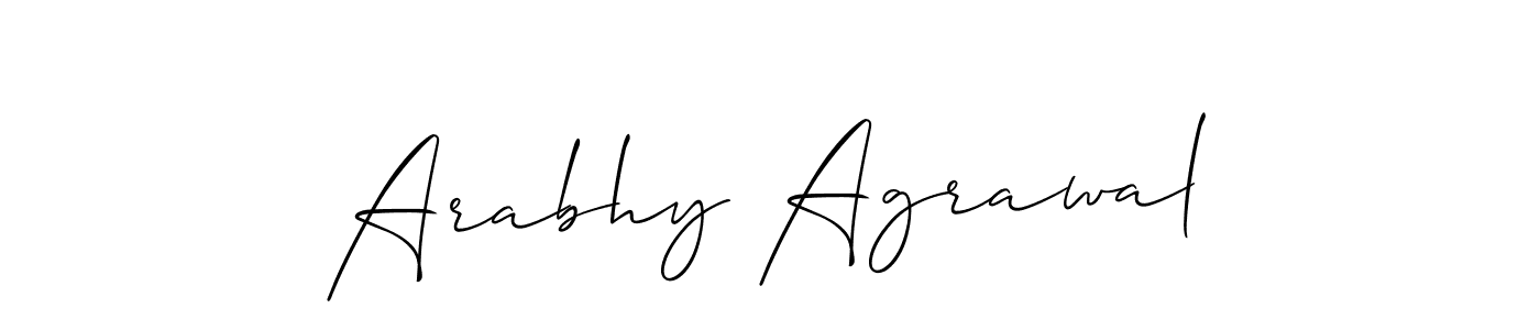 You should practise on your own different ways (Allison_Script) to write your name (Arabhy Agrawal) in signature. don't let someone else do it for you. Arabhy Agrawal signature style 2 images and pictures png
