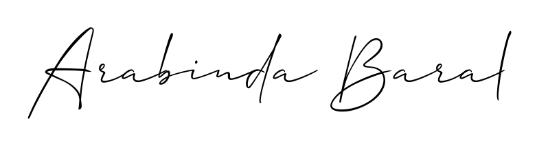 Designed for modern professionals: Arabinda Baral name signature crafted with Allison_Script script. Ready for digital PDF workflows. Arabinda Baral signature style 2 images and pictures png