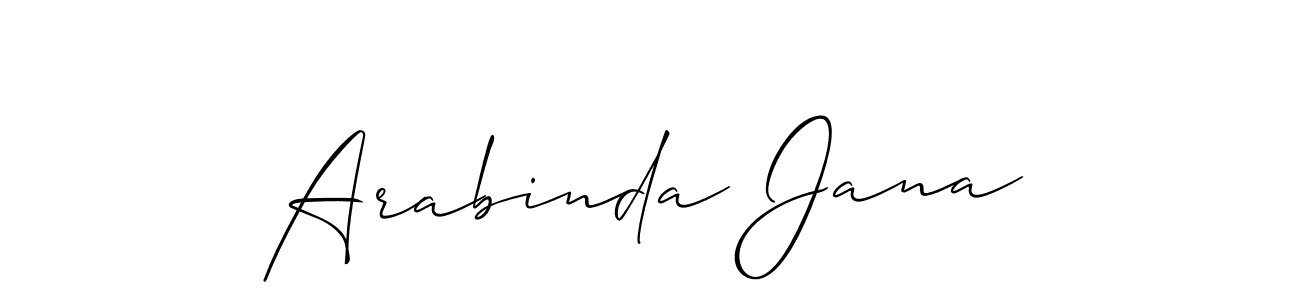 How to make Arabinda Jana name signature. Use Allison_Script style for creating short signs online. This is the latest handwritten sign. Arabinda Jana signature style 2 images and pictures png