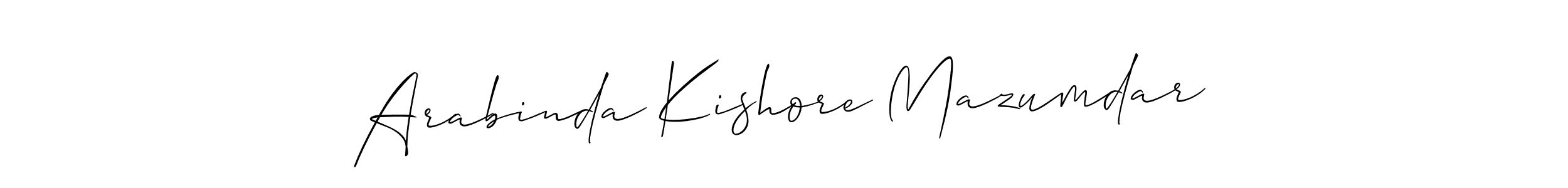 Create a beautiful signature design for name Arabinda Kishore Mazumdar. With this signature (Allison_Script) fonts, you can make a handwritten signature for free. Arabinda Kishore Mazumdar signature style 2 images and pictures png