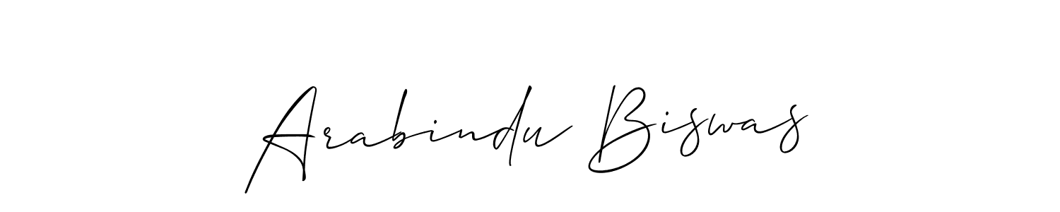 Create a beautiful signature design for name Arabindu Biswas. With this signature (Allison_Script) fonts, you can make a handwritten signature for free. Arabindu Biswas signature style 2 images and pictures png