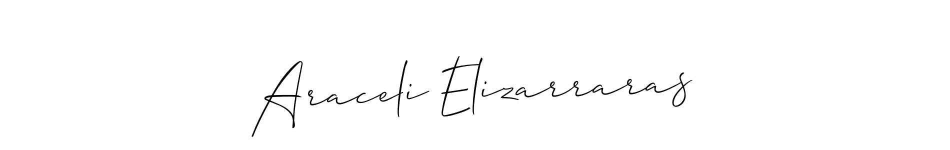 Araceli Elizarraras stylish signature style. Best Handwritten Sign (Allison_Script) for my name. Handwritten Signature Collection Ideas for my name Araceli Elizarraras. Araceli Elizarraras signature style 2 images and pictures png
