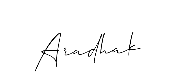 Make a beautiful signature design for name Aradhak. Use this online signature maker to create a handwritten signature for free. Aradhak signature style 2 images and pictures png