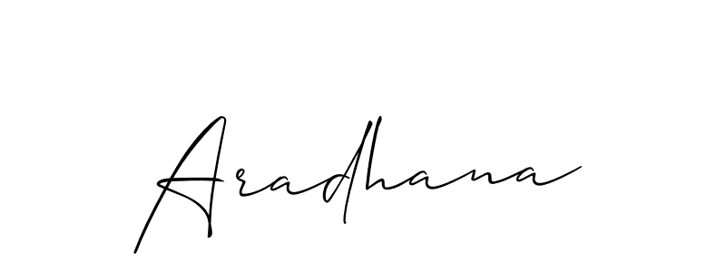 Make a beautiful signature design for name Aradhana. With this signature (Allison_Script) style, you can create a handwritten signature for free. Aradhana signature style 2 images and pictures png
