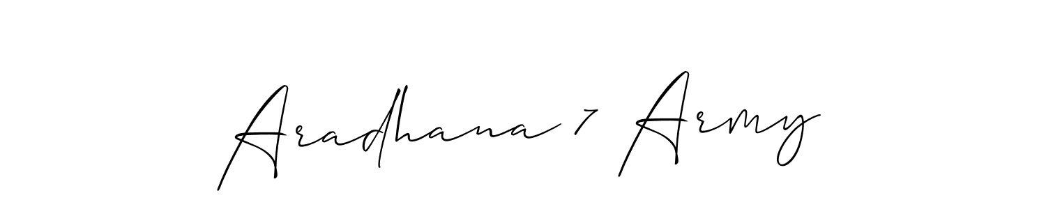 Design your own signature with our free online signature maker. With this signature software, you can create a handwritten (Allison_Script) signature for name Aradhana 7 Army. Aradhana 7 Army signature style 2 images and pictures png