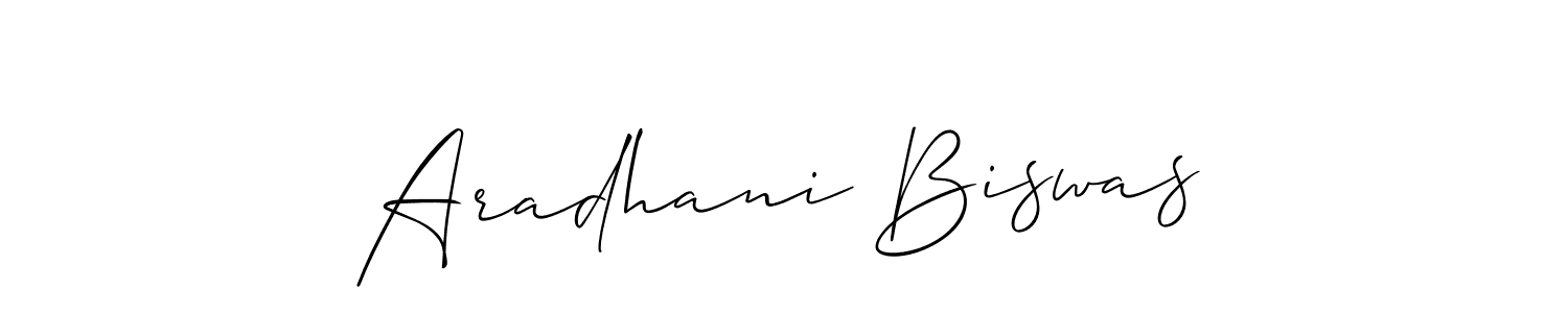 You should practise on your own different ways (Allison_Script) to write your name (Aradhani Biswas) in signature. don't let someone else do it for you. Aradhani Biswas signature style 2 images and pictures png