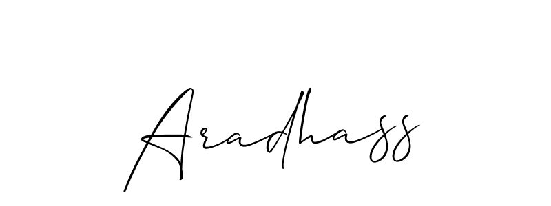 The best way (Allison_Script) to make a short signature is to pick only two or three words in your name. The name Aradhass include a total of six letters. For converting this name. Aradhass signature style 2 images and pictures png