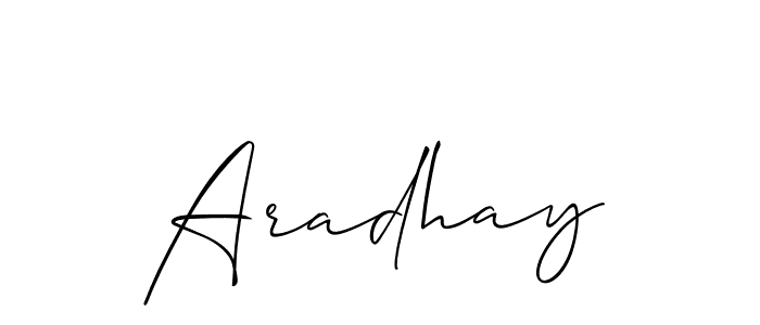 Aradhay stylish signature style. Best Handwritten Sign (Allison_Script) for my name. Handwritten Signature Collection Ideas for my name Aradhay. Aradhay signature style 2 images and pictures png