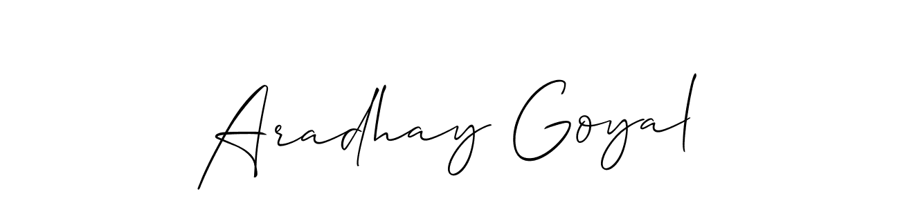 This is the best signature style for the Aradhay Goyal name. Also you like these signature font (Allison_Script). Mix name signature. Aradhay Goyal signature style 2 images and pictures png
