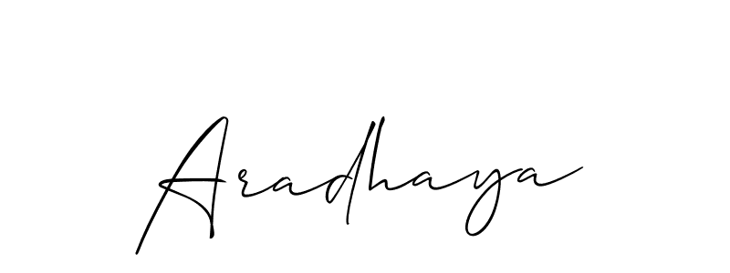 How to make Aradhaya signature? Allison_Script is a professional autograph style. Create handwritten signature for Aradhaya name. Aradhaya signature style 2 images and pictures png