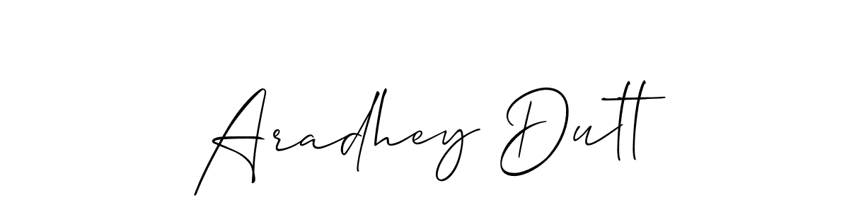 Similarly Allison_Script is the best handwritten signature design. Signature creator online .You can use it as an online autograph creator for name Aradhey Dutt. Aradhey Dutt signature style 2 images and pictures png