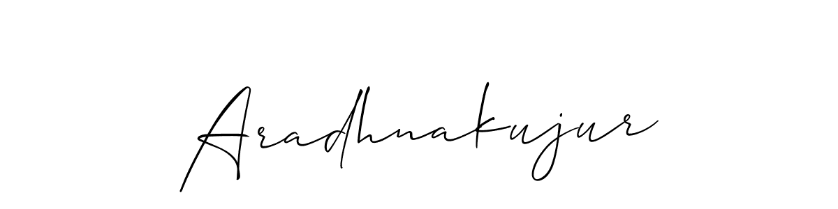 How to make Aradhnakujur signature? Allison_Script is a professional autograph style. Create handwritten signature for Aradhnakujur name. Aradhnakujur signature style 2 images and pictures png
