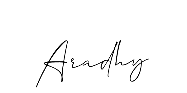 Aradhy stylish signature style. Best Handwritten Sign (Allison_Script) for my name. Handwritten Signature Collection Ideas for my name Aradhy. Aradhy signature style 2 images and pictures png