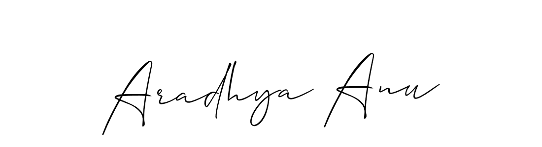 Design your own signature with our free online signature maker. With this signature software, you can create a handwritten (Allison_Script) signature for name Aradhya Anu. Aradhya Anu signature style 2 images and pictures png