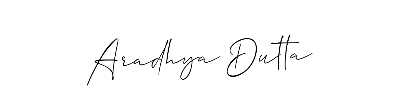 How to Draw Aradhya Dutta signature style? Allison_Script is a latest design signature styles for name Aradhya Dutta. Aradhya Dutta signature style 2 images and pictures png