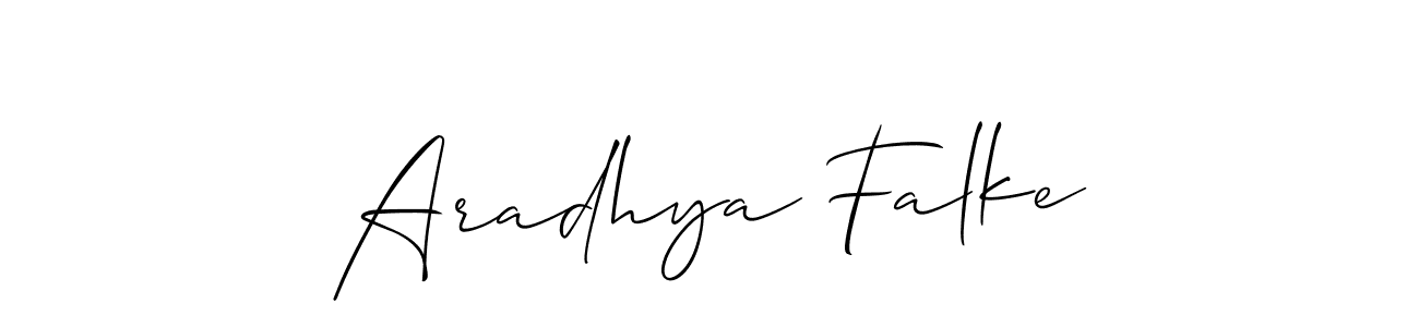 Create a beautiful signature design for name Aradhya Falke. With this signature (Allison_Script) fonts, you can make a handwritten signature for free. Aradhya Falke signature style 2 images and pictures png