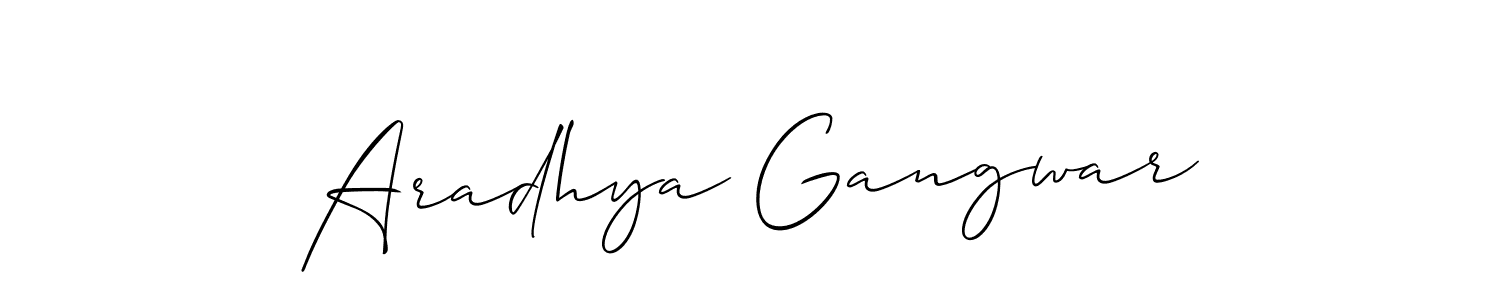 How to make Aradhya Gangwar signature? Allison_Script is a professional autograph style. Create handwritten signature for Aradhya Gangwar name. Aradhya Gangwar signature style 2 images and pictures png