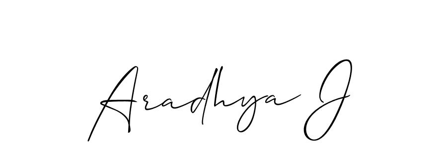 Aradhya J stylish signature style. Best Handwritten Sign (Allison_Script) for my name. Handwritten Signature Collection Ideas for my name Aradhya J. Aradhya J signature style 2 images and pictures png