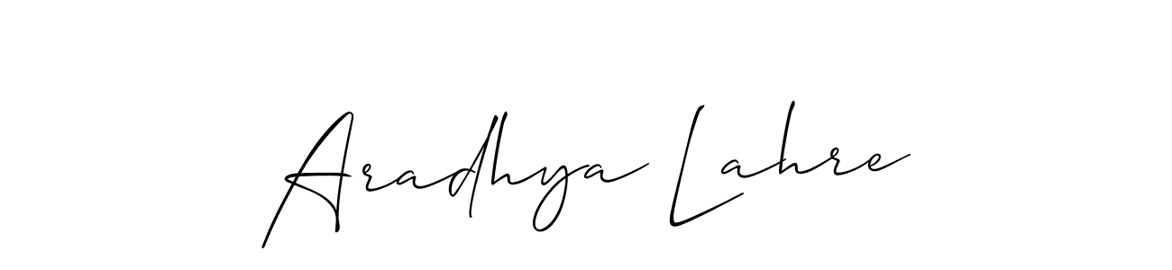 if you are searching for the best signature style for your name Aradhya Lahre. so please give up your signature search. here we have designed multiple signature styles  using Allison_Script. Aradhya Lahre signature style 2 images and pictures png