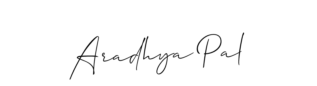 Make a beautiful signature design for name Aradhya Pal. With this signature (Allison_Script) style, you can create a handwritten signature for free. Aradhya Pal signature style 2 images and pictures png