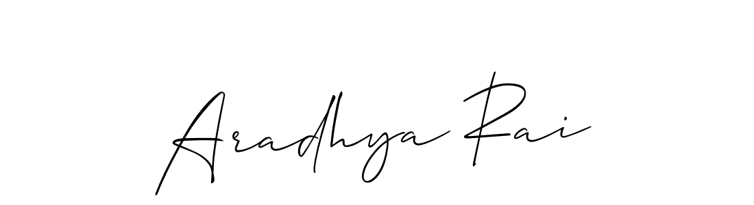 Use a signature maker to create a handwritten signature online. With this signature software, you can design (Allison_Script) your own signature for name Aradhya Rai. Aradhya Rai signature style 2 images and pictures png