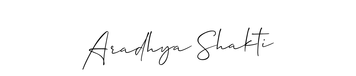 Also we have Aradhya Shakti name is the best signature style. Create professional handwritten signature collection using Allison_Script autograph style. Aradhya Shakti signature style 2 images and pictures png
