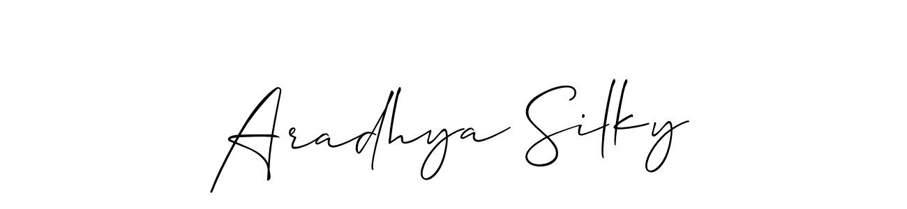 Once you've used our free online signature maker to create your best signature Allison_Script style, it's time to enjoy all of the benefits that Aradhya Silky name signing documents. Aradhya Silky signature style 2 images and pictures png