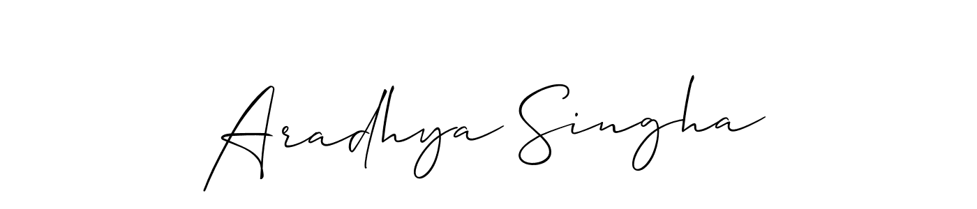 Aradhya Singha stylish signature style. Best Handwritten Sign (Allison_Script) for my name. Handwritten Signature Collection Ideas for my name Aradhya Singha. Aradhya Singha signature style 2 images and pictures png