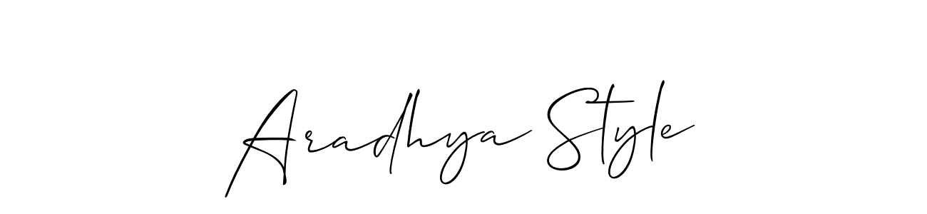 How to make Aradhya Style signature? Allison_Script is a professional autograph style. Create handwritten signature for Aradhya Style name. Aradhya Style signature style 2 images and pictures png