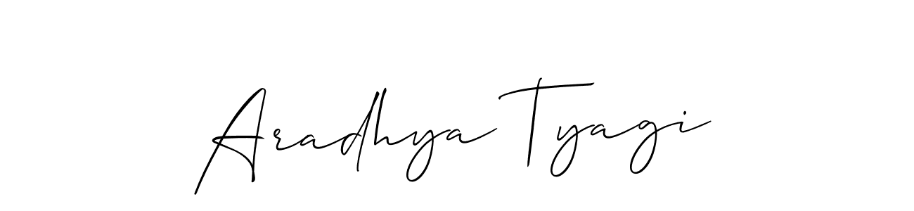 Make a short Aradhya Tyagi signature style. Manage your documents anywhere anytime using Allison_Script. Create and add eSignatures, submit forms, share and send files easily. Aradhya Tyagi signature style 2 images and pictures png