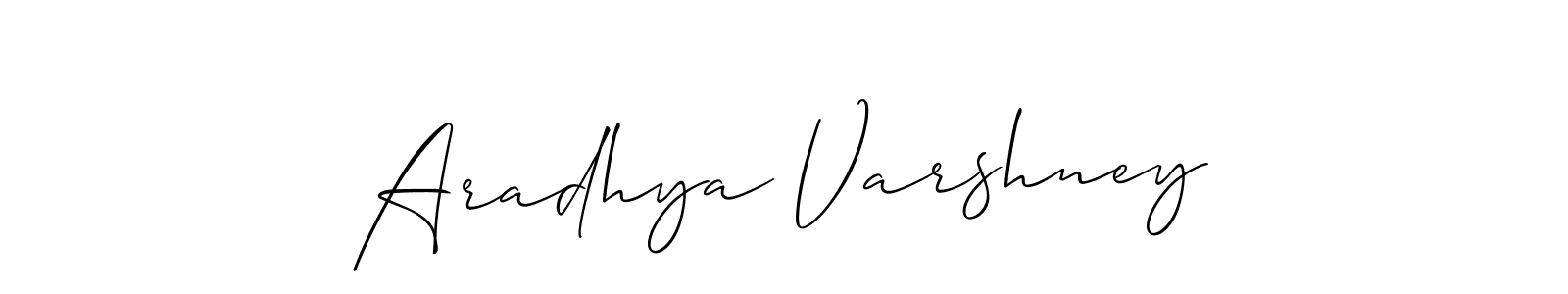 How to make Aradhya Varshney signature? Allison_Script is a professional autograph style. Create handwritten signature for Aradhya Varshney name. Aradhya Varshney signature style 2 images and pictures png