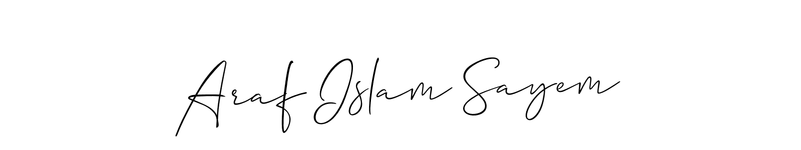 Araf Islam Sayem stylish signature style. Best Handwritten Sign (Allison_Script) for my name. Handwritten Signature Collection Ideas for my name Araf Islam Sayem. Araf Islam Sayem signature style 2 images and pictures png