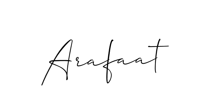 Use a signature maker to create a handwritten signature online. With this signature software, you can design (Allison_Script) your own signature for name Arafaat. Arafaat signature style 2 images and pictures png