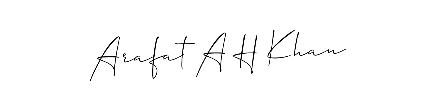 You should practise on your own different ways (Allison_Script) to write your name (Arafat A H Khan) in signature. don't let someone else do it for you. Arafat A H Khan signature style 2 images and pictures png