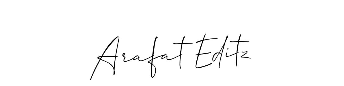 Make a beautiful signature design for name Arafat Editz. With this signature (Allison_Script) style, you can create a handwritten signature for free. Arafat Editz signature style 2 images and pictures png