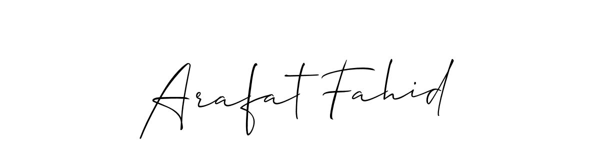 Make a short Arafat Fahid signature style. Manage your documents anywhere anytime using Allison_Script. Create and add eSignatures, submit forms, share and send files easily. Arafat Fahid signature style 2 images and pictures png