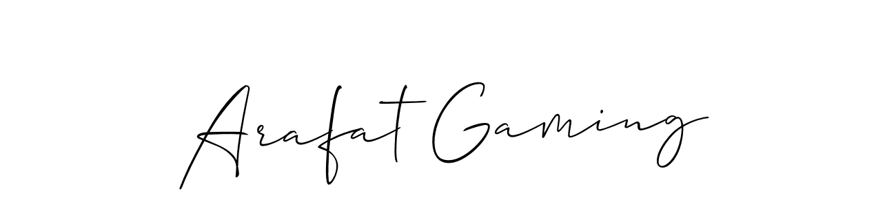 How to make Arafat Gaming name signature. Use Allison_Script style for creating short signs online. This is the latest handwritten sign. Arafat Gaming signature style 2 images and pictures png