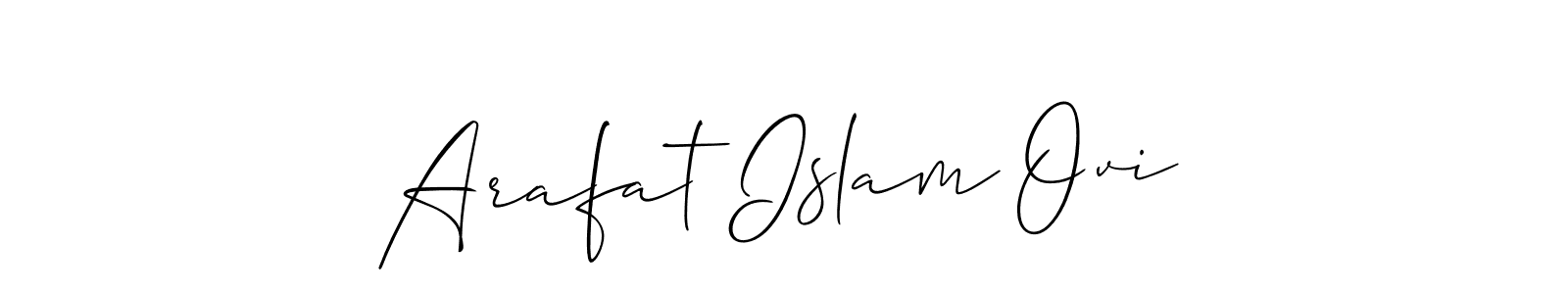 if you are searching for the best signature style for your name Arafat Islam Ovi. so please give up your signature search. here we have designed multiple signature styles  using Allison_Script. Arafat Islam Ovi signature style 2 images and pictures png