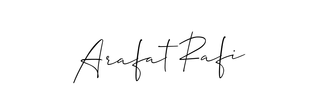 The best way (Allison_Script) to make a short signature is to pick only two or three words in your name. The name Arafat Rafi include a total of six letters. For converting this name. Arafat Rafi signature style 2 images and pictures png