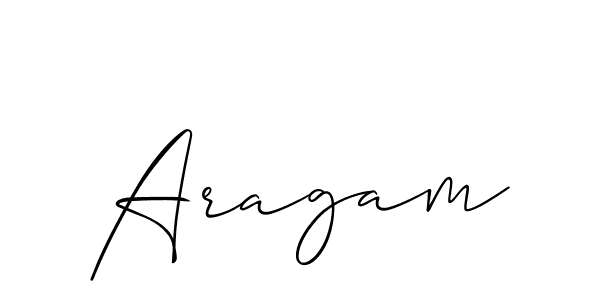 Use a signature maker to create a handwritten signature online. With this signature software, you can design (Allison_Script) your own signature for name Aragam. Aragam signature style 2 images and pictures png