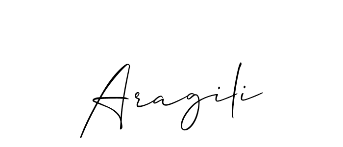 Make a beautiful signature design for name Aragili. With this signature (Allison_Script) style, you can create a handwritten signature for free. Aragili signature style 2 images and pictures png