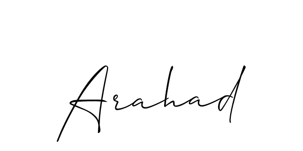 Create a beautiful signature design for name Arahad. With this signature (Allison_Script) fonts, you can make a handwritten signature for free. Arahad signature style 2 images and pictures png