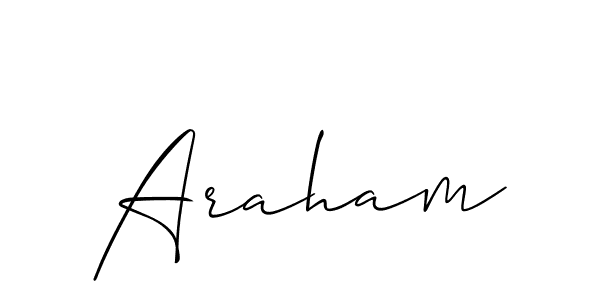 Design your own signature with our free online signature maker. With this signature software, you can create a handwritten (Allison_Script) signature for name Araham. Araham signature style 2 images and pictures png