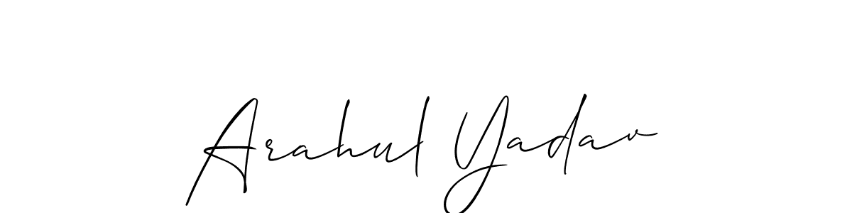 Create a beautiful signature design for name Arahul Yadav. With this signature (Allison_Script) fonts, you can make a handwritten signature for free. Arahul Yadav signature style 2 images and pictures png