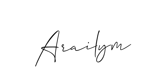 Make a short Arailym signature style. Manage your documents anywhere anytime using Allison_Script. Create and add eSignatures, submit forms, share and send files easily. Arailym signature style 2 images and pictures png