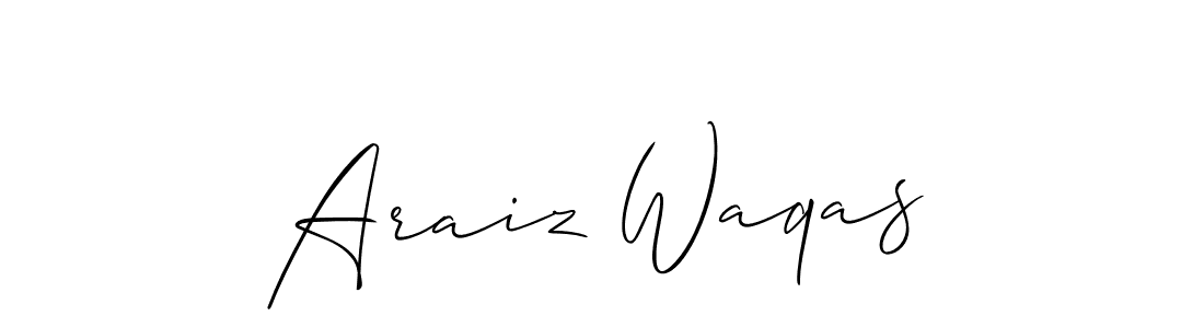 Araiz Waqas stylish signature style. Best Handwritten Sign (Allison_Script) for my name. Handwritten Signature Collection Ideas for my name Araiz Waqas. Araiz Waqas signature style 2 images and pictures png