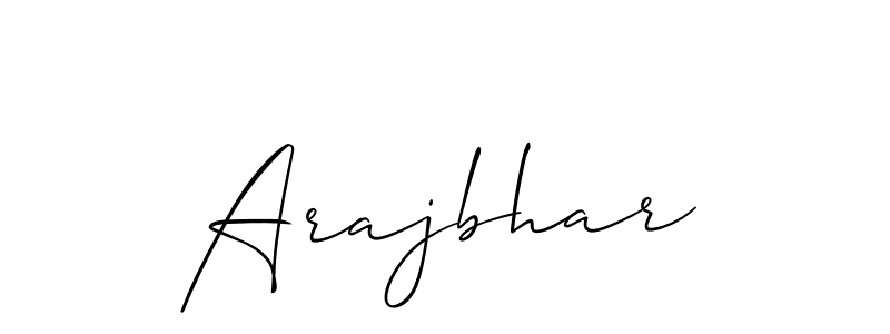 The best way (Allison_Script) to make a short signature is to pick only two or three words in your name. The name Arajbhar include a total of six letters. For converting this name. Arajbhar signature style 2 images and pictures png