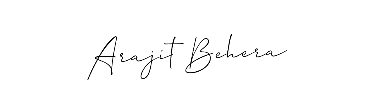 Create a beautiful signature design for name Arajit Behera. With this signature (Allison_Script) fonts, you can make a handwritten signature for free. Arajit Behera signature style 2 images and pictures png